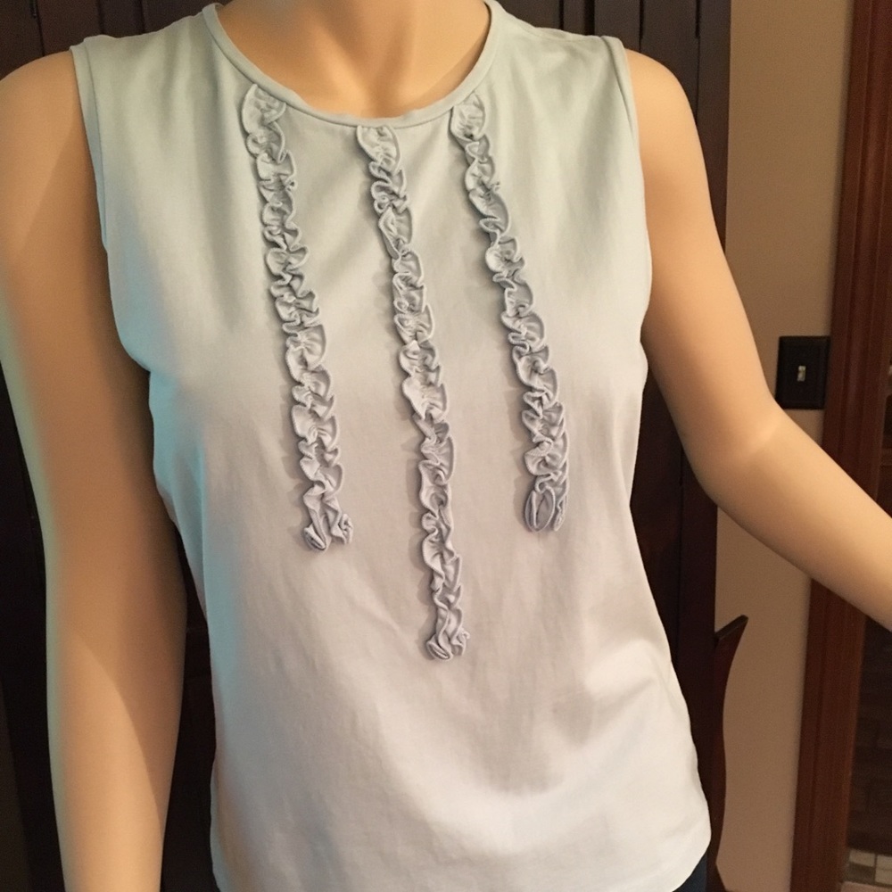 The Limited baby blue ruffled sleeveless T-shirt
